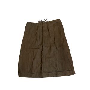 Eddie Bauer brown linen straight pencil  skirt M